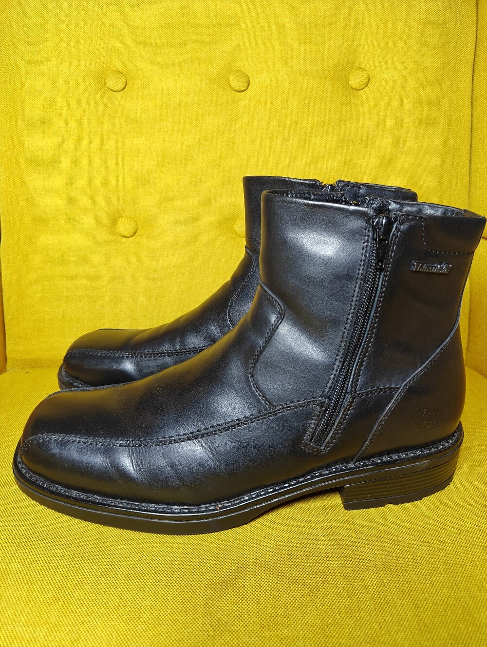 Atelier Noir by Rudsak Thinsulate Fur Lined Black Leather Ankle Zip Boot Mens 10